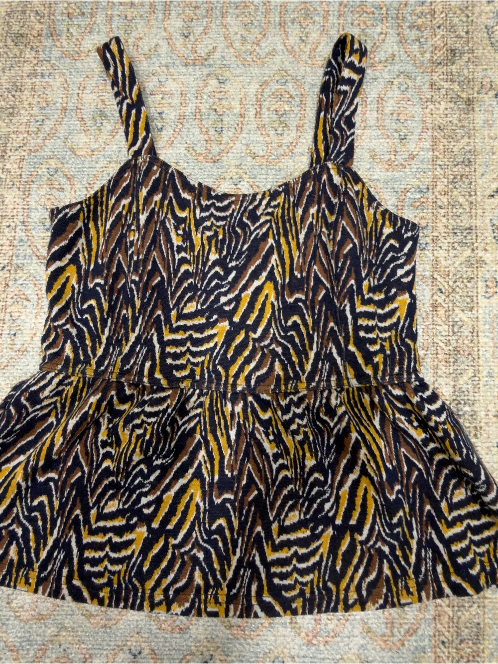 Anthropologie animal print peblum tank size XS